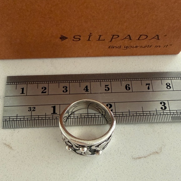 HTF Vintage Silpada Floral Vine Holy Trinity Sterling Silver Ring R1686-8-1/2 - Picture 10 of 11